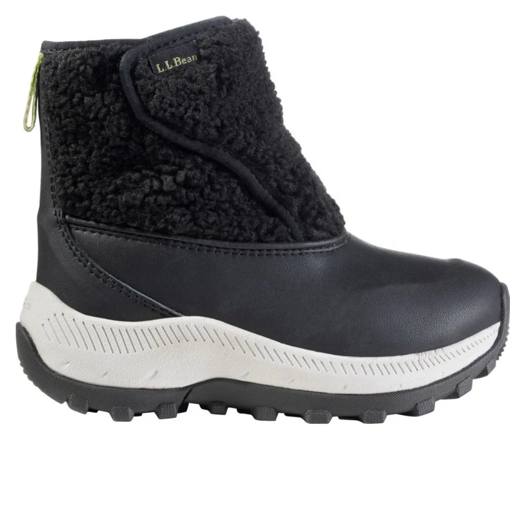 L.L.Bean Kids Velcro Sherpa Insulated Snow Boots Durable Water Repellent Sz 9 T